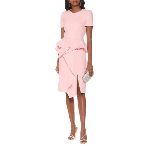 NWT. $3190 ALEXANDER MCQUEEN PEPLUM DRESS Pink IT38 / US2 - Picture 6 of 16